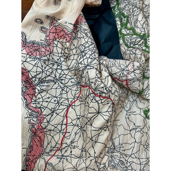 Hill & Archer Leather Bomber Jacket Mens 44R Black Map Lining Made in Korea Vtg - Picture 10 of 12